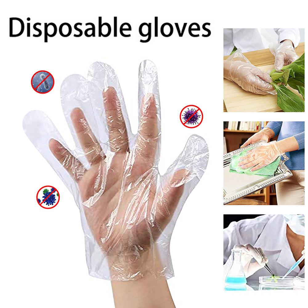 0670 Plastic Transparent Disposable Clear Gloves (White) (100Pc) - SkyShopy 0670 Plastic Transparent Disposable Clear Gloves (White) (100Pc) - SkyShopy